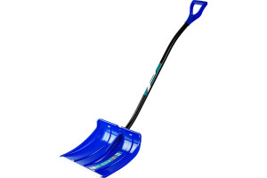15890680 Снеговая пластиковая лопата с алюминиевой планкой, синяя 421847 СИБИН