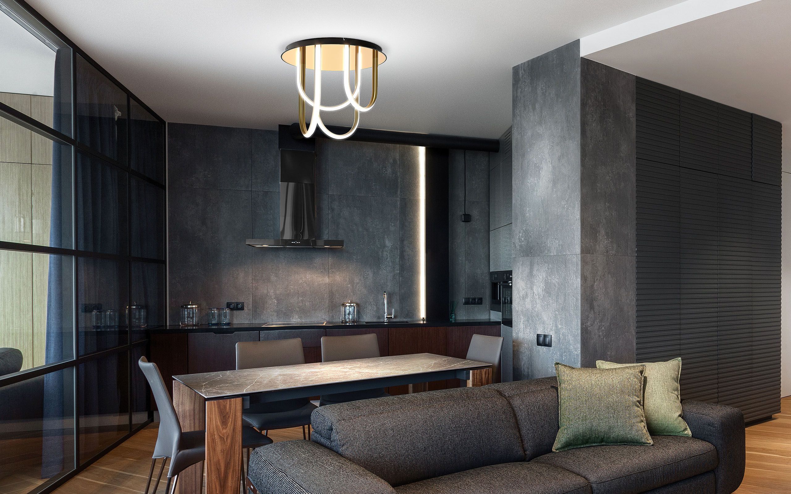 Металлический светодиодный потолочный светильник Valaisin Grönlund GOLDEN ARCH ARCH-00060121 - Вид №2