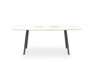 WI 240H laminated White top, steel legs Table 240x120 True Design Wing