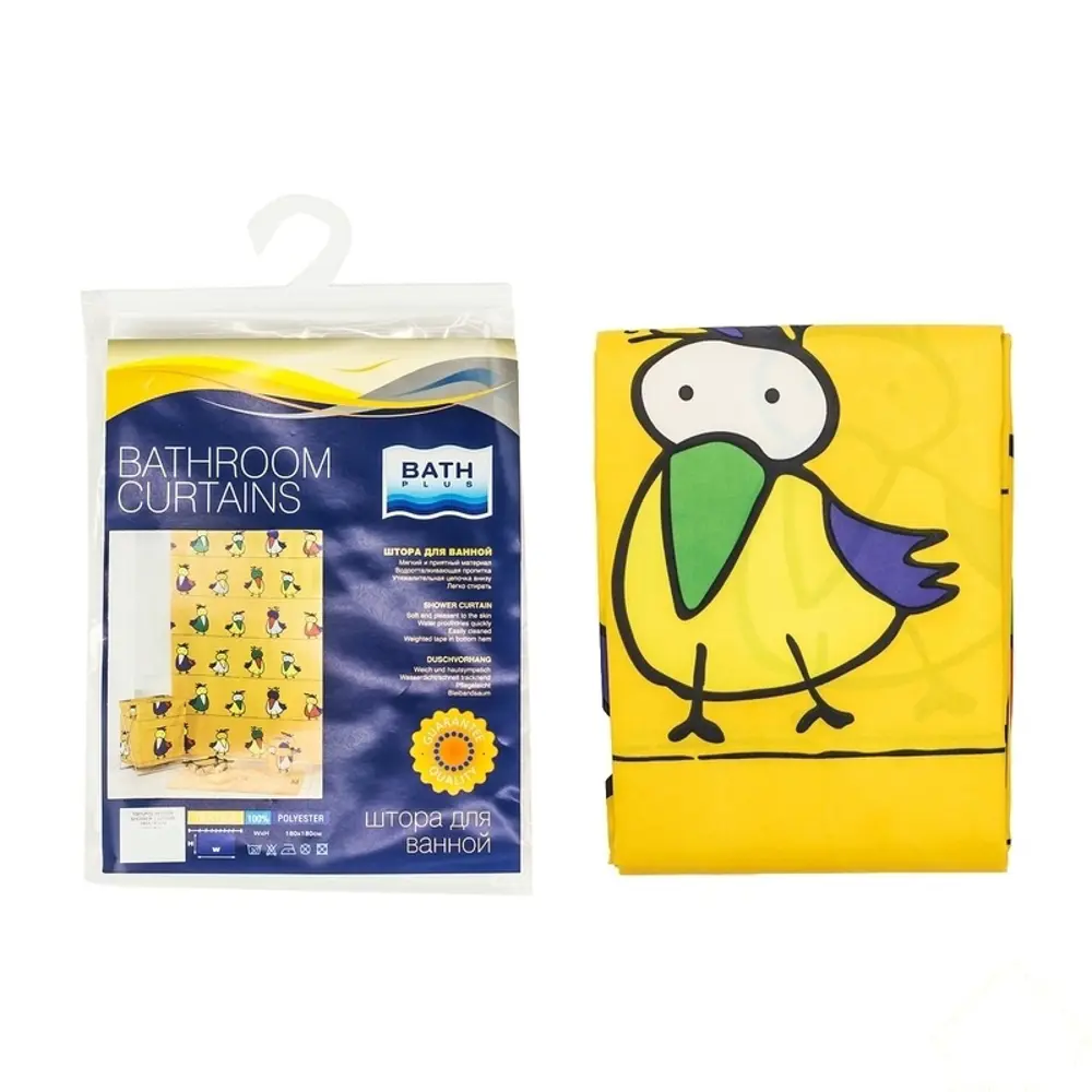 Штора для ванны Bath Plus Jiji, 180x180 см, полиэстер, цвет жёлтый Без серии STLM-2141581