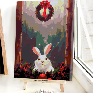 90719107 Картина по номерам Кролик под рождественским венком 30х40 см STLM-0353436 RED PANDA