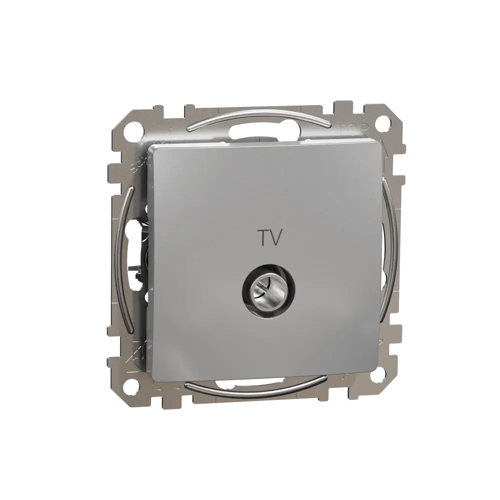 Розетка телевизионная оконечная встраиваемая Systeme Electric Sedna Design, цвет алюминий STLM-2063065 - Вид №1