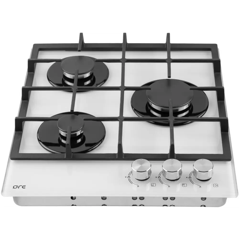 Газовая варочная панель ORE LGS45GW 45 см, 3 конфорки, белый цвет 82495867 STLM-0028656 - Вид №2
