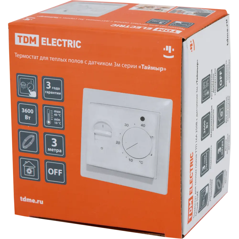 Терморегулятор TDM Таймыр для теплого пола с механическим управлением 85590896 STLM-0064381 - Вид №3