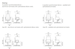 Кожаный операционный офисный стул с подлокотниками