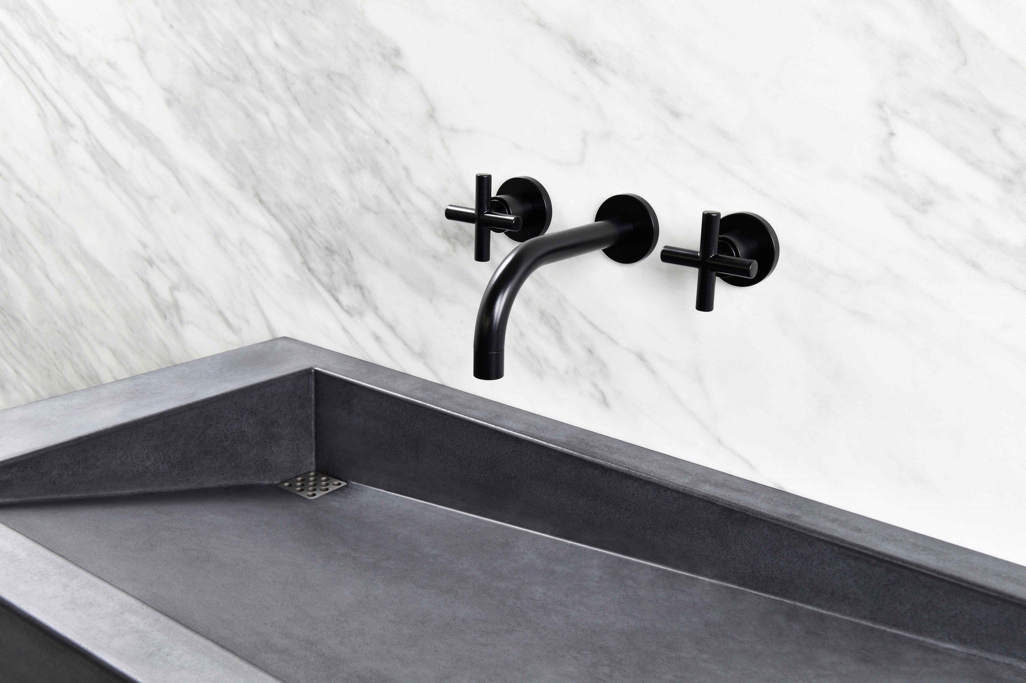 Прямоугольная бетонная подвесная раковина Gravelli SLANT 03 DOUBLE ARCH-00142547 - Вид №6