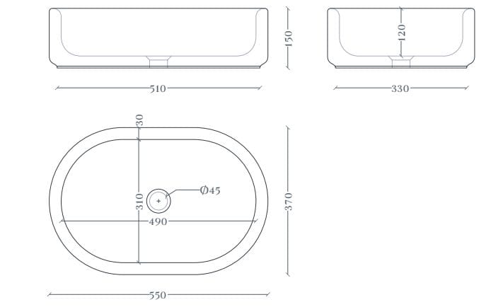 Керамическая столешница овальная раковина ArtCeram Won ARCH-00117646 - Вид №3
