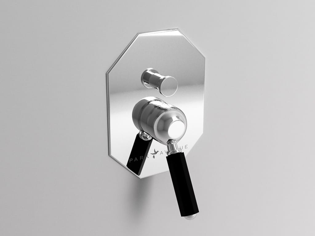 Однорычажный смеситель для душа с 2 отверстиями и переключателем Park Avenue Dark Black ARCH-00006617