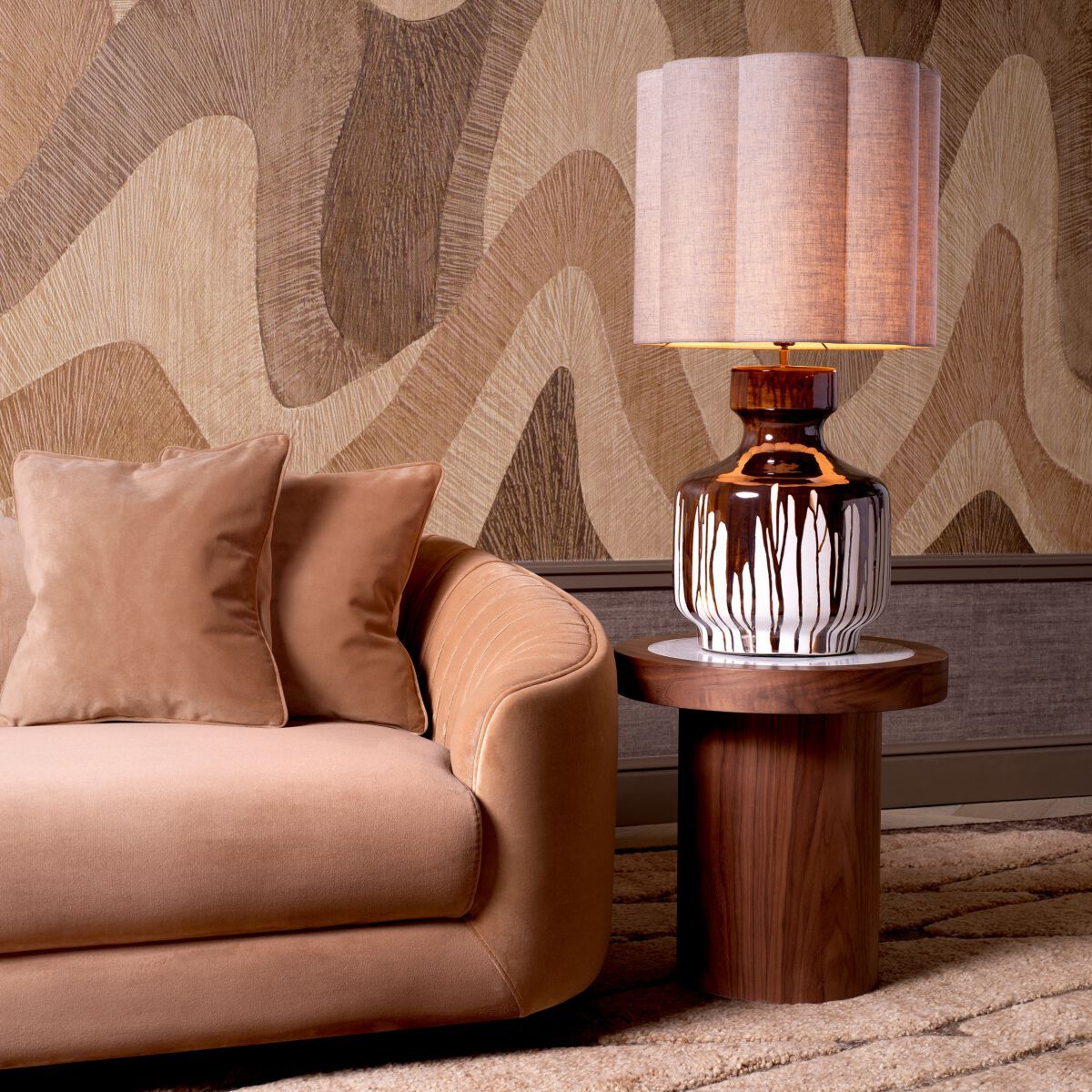 Журнальный столик из дерева и мрамора Eichholtz PRESEDIO ARCH-00098996 - Вид №1