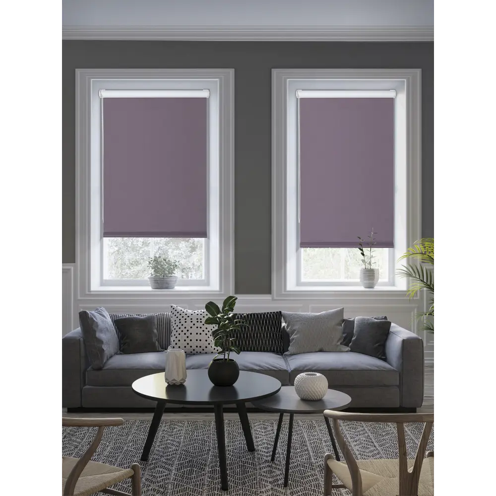 Штора рулонная блэкаут Midnight 50x175 см фиолетовая GARDEN STLM-2152882 - Вид №3