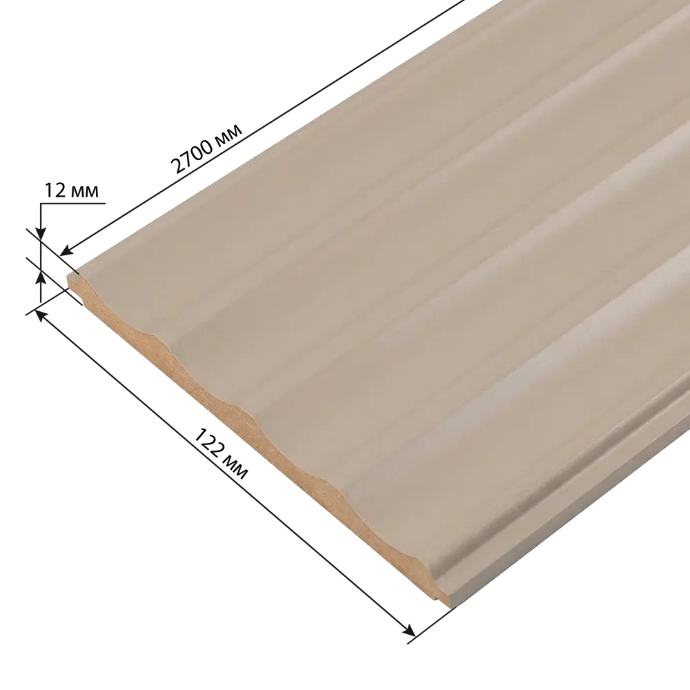 Реечная панель Волна прямоугольник МДФ цвет мокко 2700x122x12 мм 4 шт Santreyd STLM-2166281 - Вид №3