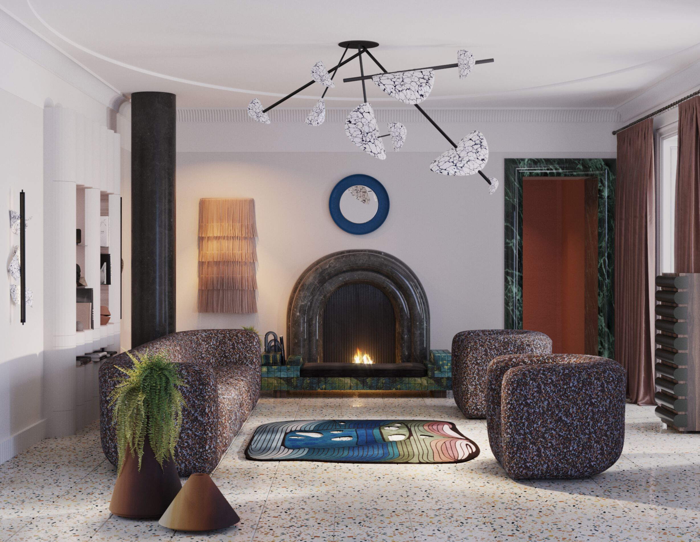 Изогнутый ковер ручной работы Tapis Rouge электрический ARCH-00116026 - Вид №3