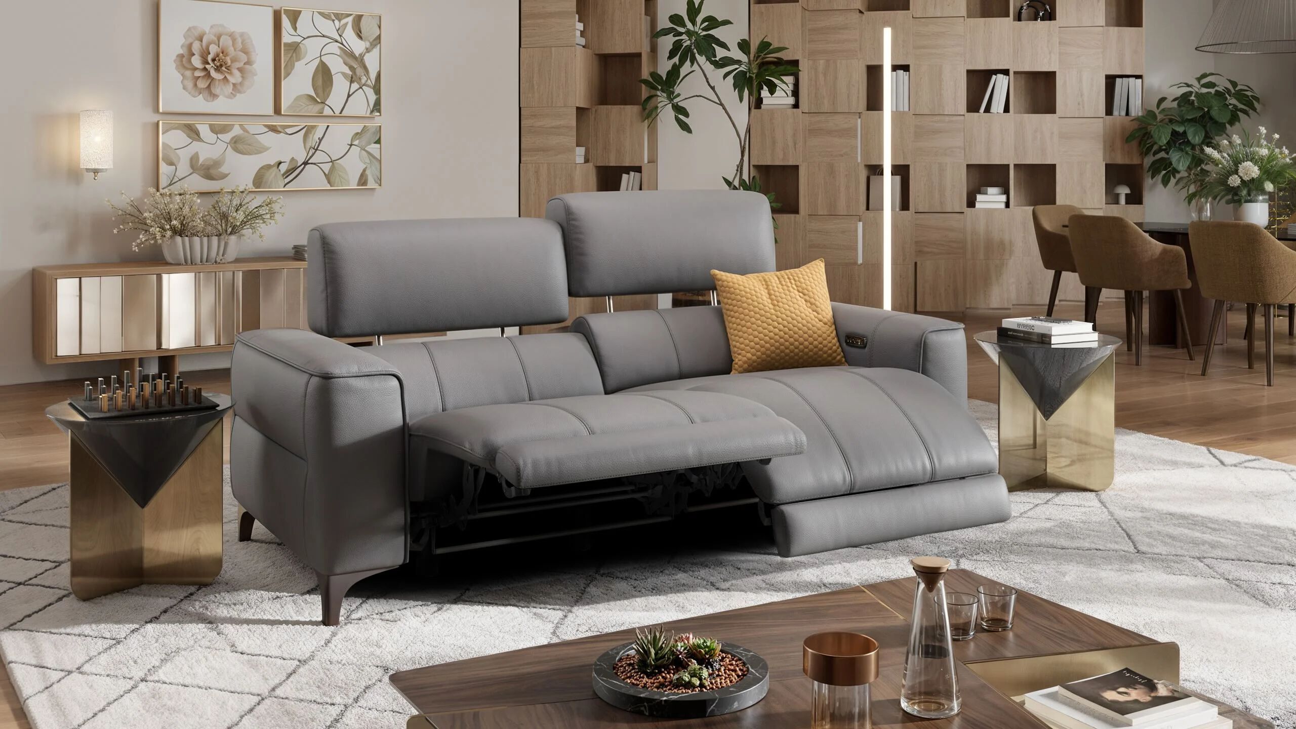 3-местный кожаный диван Sofanella Nanto ARCH-00066200 - Вид №3