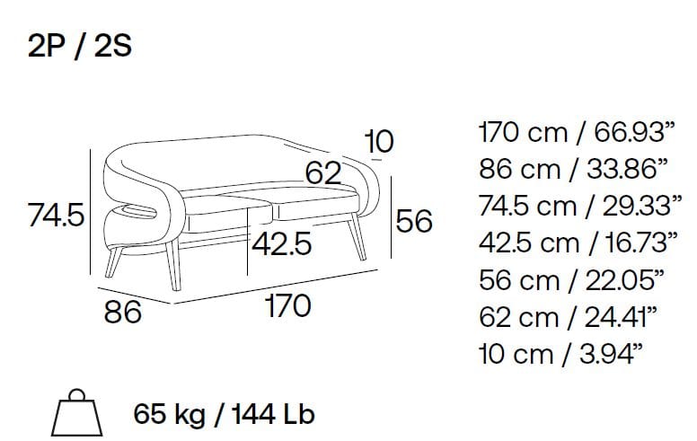 2-местный тканевый диван Adrenalina Roche ARCH-00041858 - Вид №4