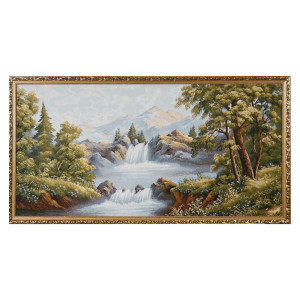 90783789 Картина в раме "Водопад и горы" 135x70 см STLM-0380683 SIMALAND