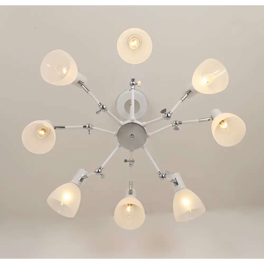 Люстра потолочная «Interna» 5040-8 8 ламп 25 м² цвет белый SCHAFFNER STLM-2094364 - Вид №4