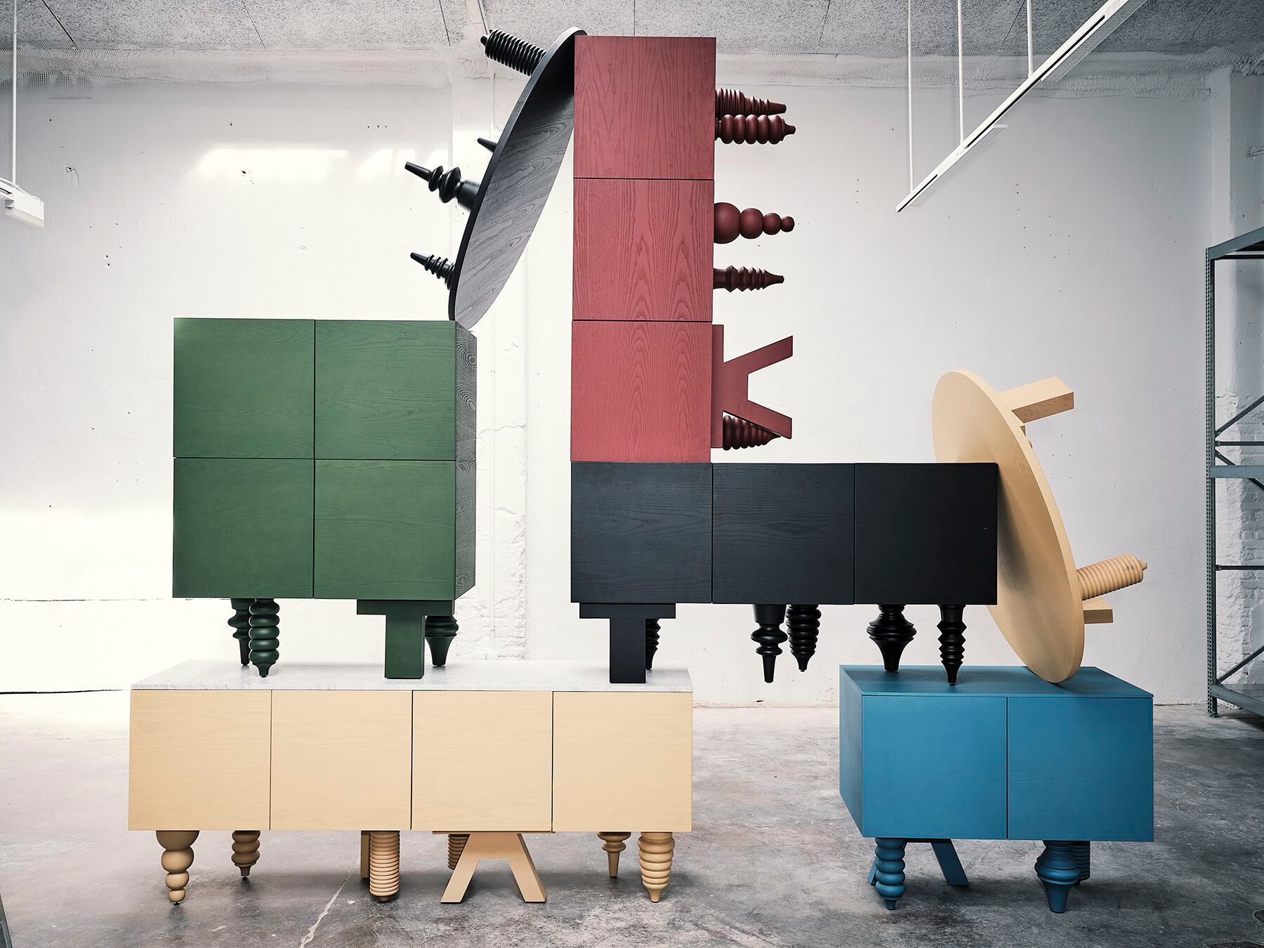 Шкаф из шпона ясеня с распашными дверями BD Barcelona Multileg ARCH-00094619 - Вид №16