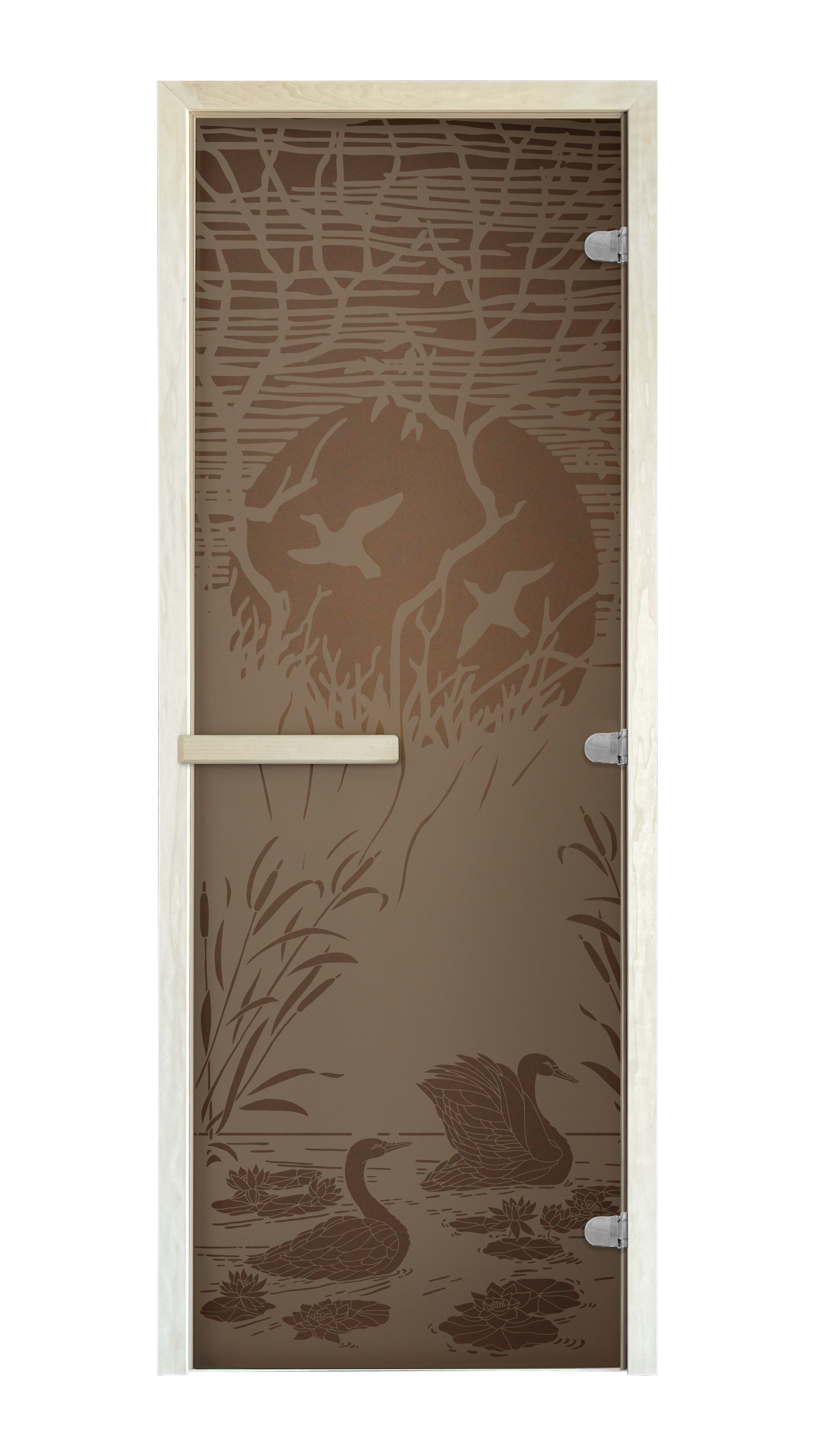 91102493 Дверь для сауны Лебединое Озеро 190x70см бронза матовая STLM-0485126 DOORWOOD