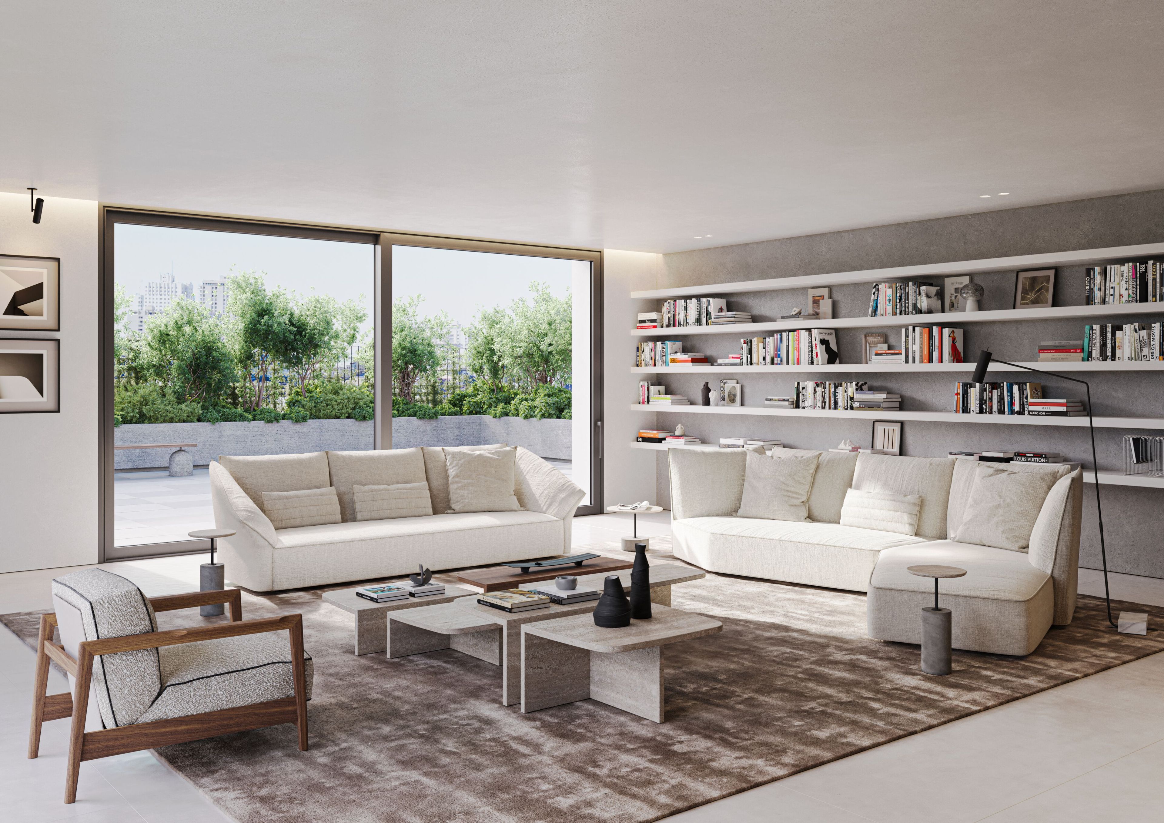 Секционный диван из кожи или ткани Vibieffe 35 WAVES ARCH-00145103 - Вид №2