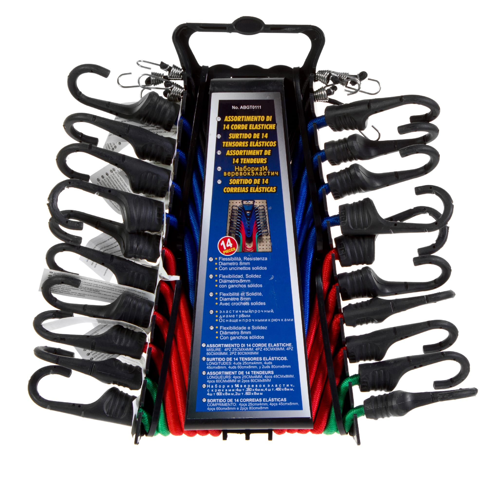 11937480 Набор эластичных веревок с крюками 0.25-0.8 м, 14 шт Santreyd  - Вид №1