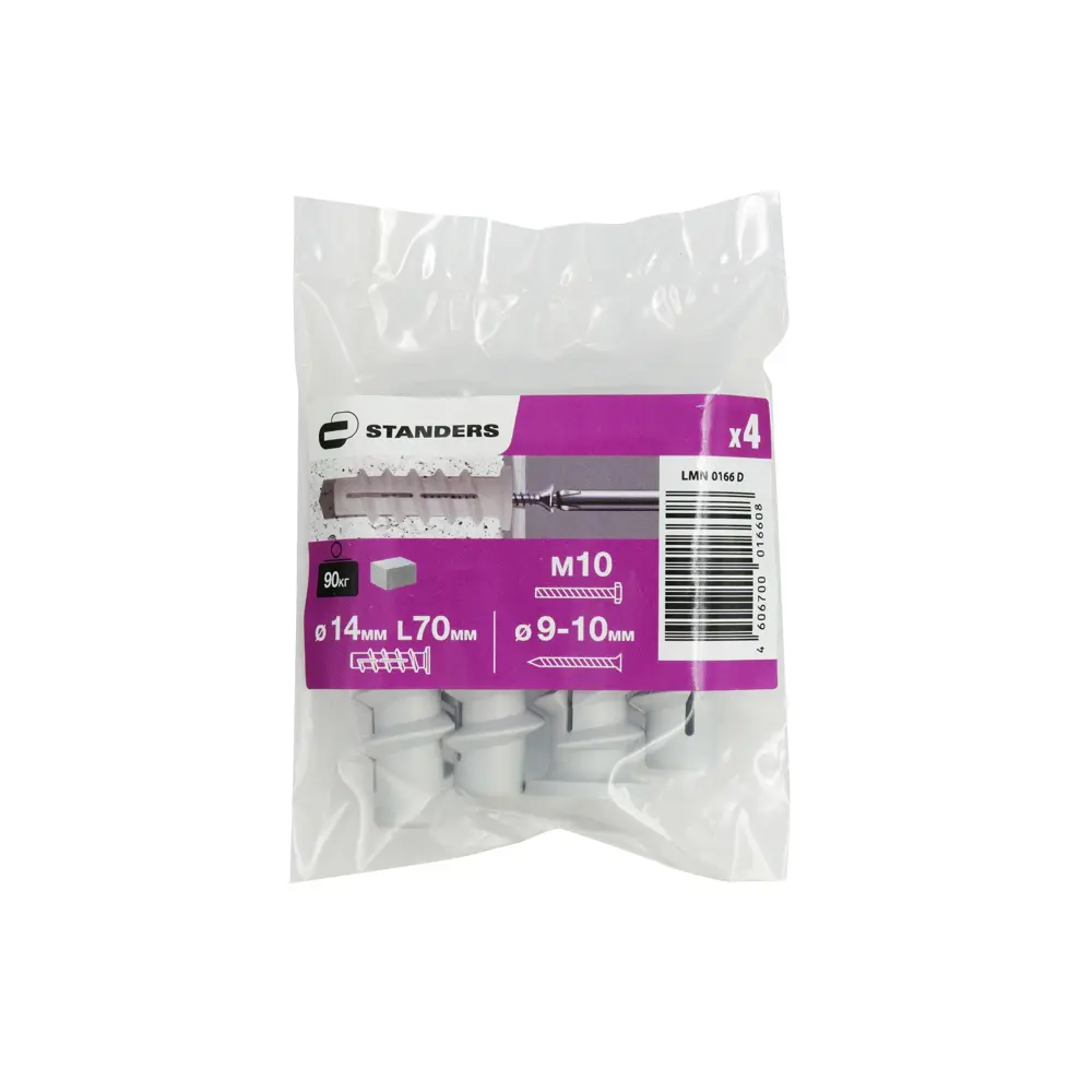 Дюбель STANDERS для газобетона PBT 14×70 мм с резьбой, 4 шт 84011064 STLM-0046142 - Вид №2