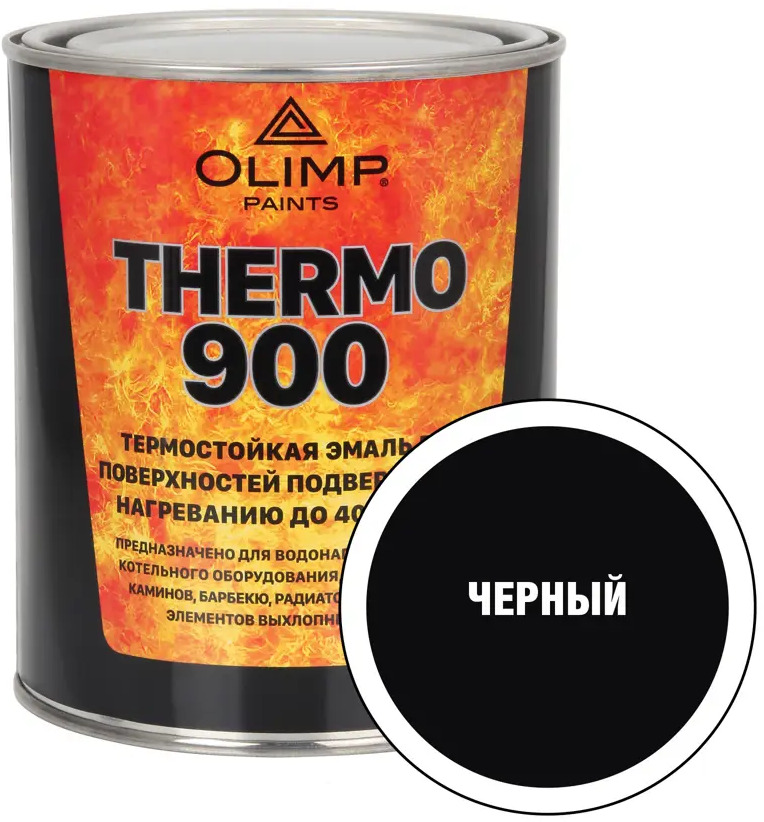 93714567 Эмаль термостойкая ОЛИМП цвет черный 0.8 л STLM-0855249