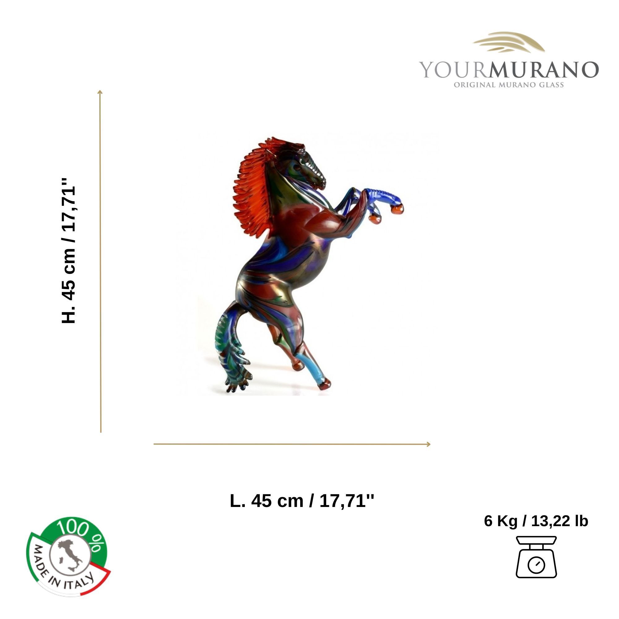 Скульптура из муранского стекла ручной работы YourMurano Horses ARCH-00067756 - Вид №4