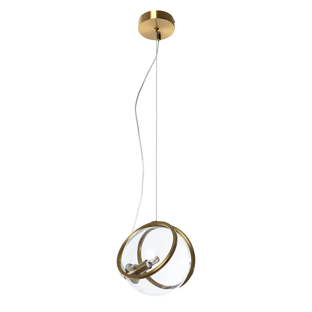 Светильник подвесной Hazel 1 лампа 2 м² цвет латунь Divinare STLM-2019431