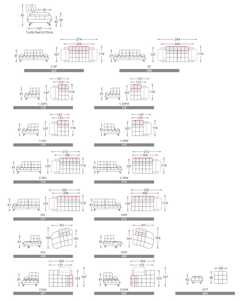 Кожаный модульный диван CAMPO DE' FIORI CL375 ARCH-00143975 - Вид №9