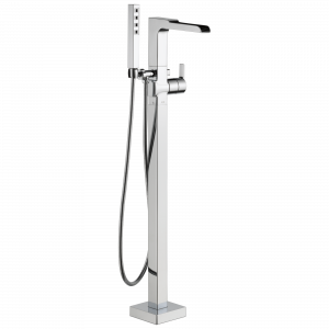 T4768-FL Однорычажный напольный носик с изливом для ванны с ручным душем Delta Faucet Ara Хром