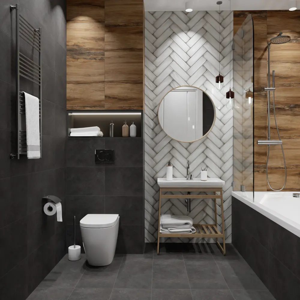 Керамин Хейз: настенная плитка светло-серого оттенка для элегантного интерьера 89364777 STLM-0947571 - Вид №5