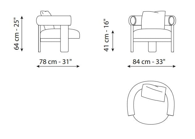 Тканевое кресло BONALDO BULL ARCH-00116760 - Вид №3