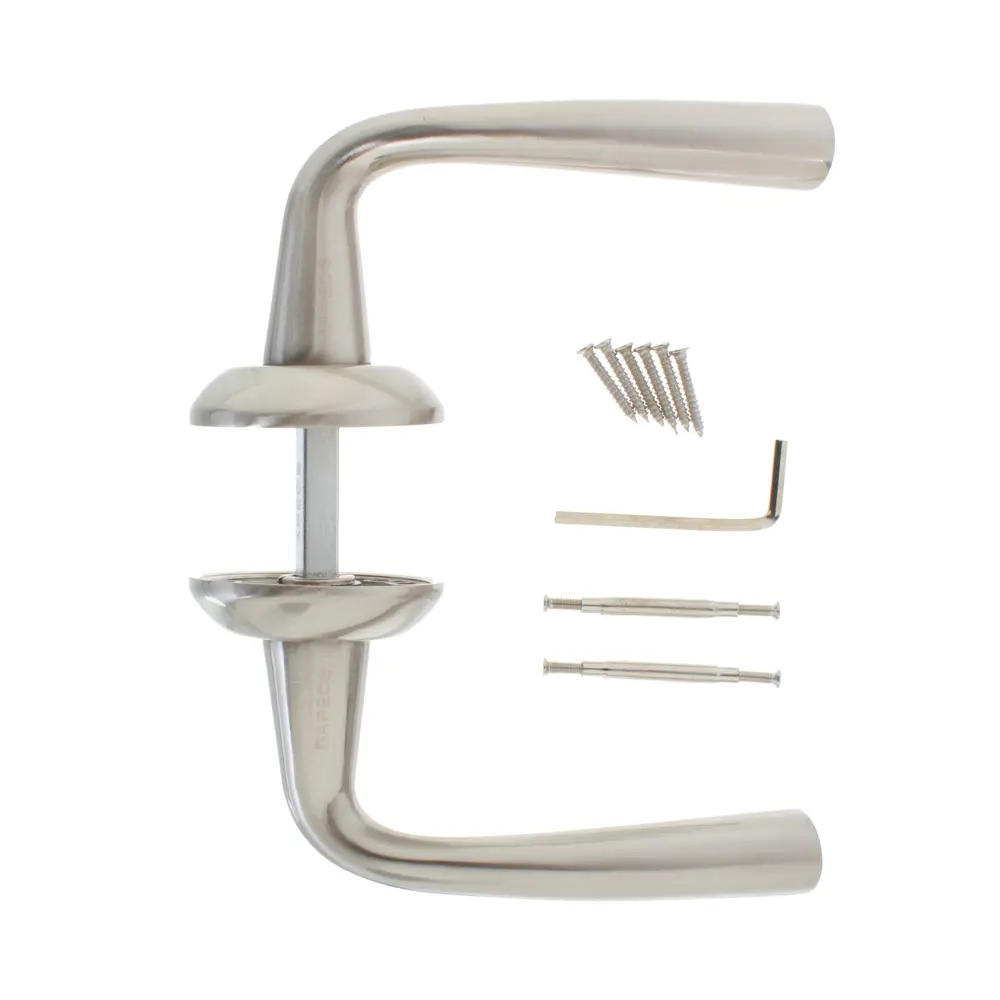 Ручки дверные на розетке Apecs H-0714-AL-S, алюминиевый сплав, цвет сатин STLM-2204799 - Вид №1