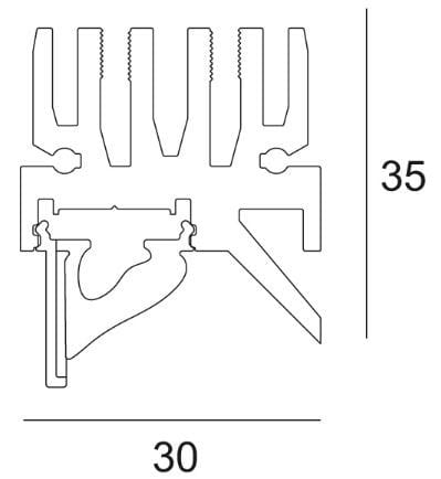 Алюминиевый потолочный линейный профиль освещения для светодиодных модулей Deltalight DOT.COM WALLWASH LEDLINE ARCH-00106694 - Вид №4