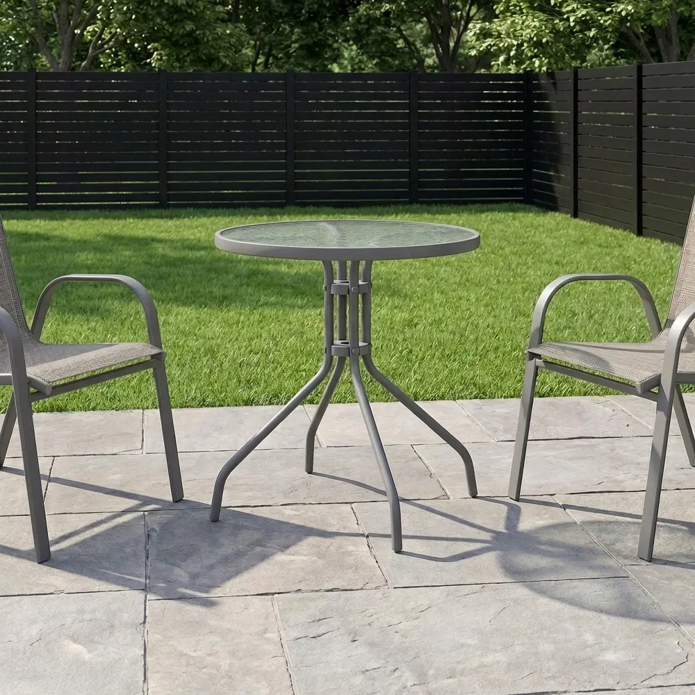 Садовый стол нераздвижной BEGINIA Alma 60 см сталь серый STLM-2076315 - Вид №13