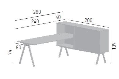 Рабочий стол со встроенной полкой GABER WORKSTATION 2027 SX ARCH-00031485 - Вид №7
