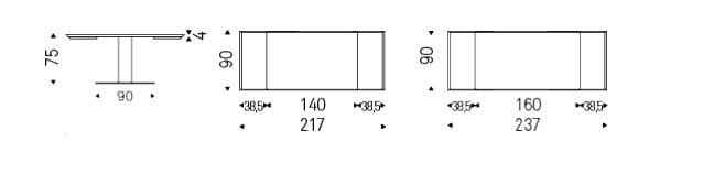 Прямоугольный выдвижной стол из нержавеющей стали и дерева Cattelan italia ELVIS WOOD DRIVE ARCH-00042657 - Вид №3
