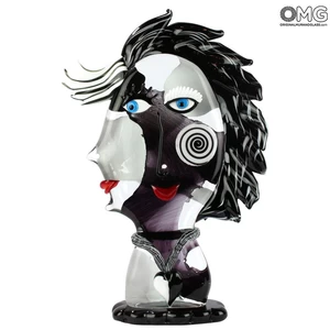 4698 ORIGINALMURANOGLASS Скульптура Голова Женщины - Pop Art - Original Murano Glass OMG 34 см