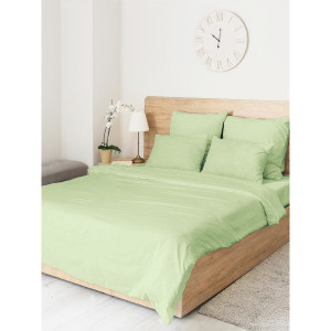 Комплект постельного белья Иоланта семейный сатин зеленый CLASSIC BY T