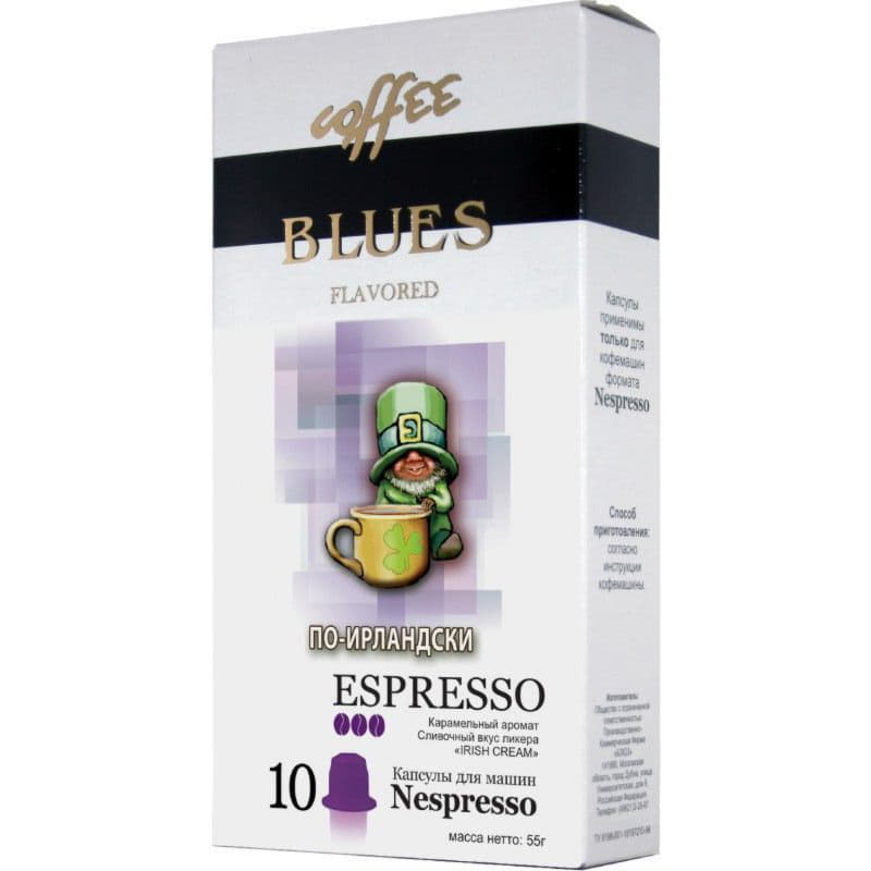 Кофе в капсулах По-ирландски Эспрессо для к/м Nespresso COFFE BLUES Santreyd 10285 - Вид №1