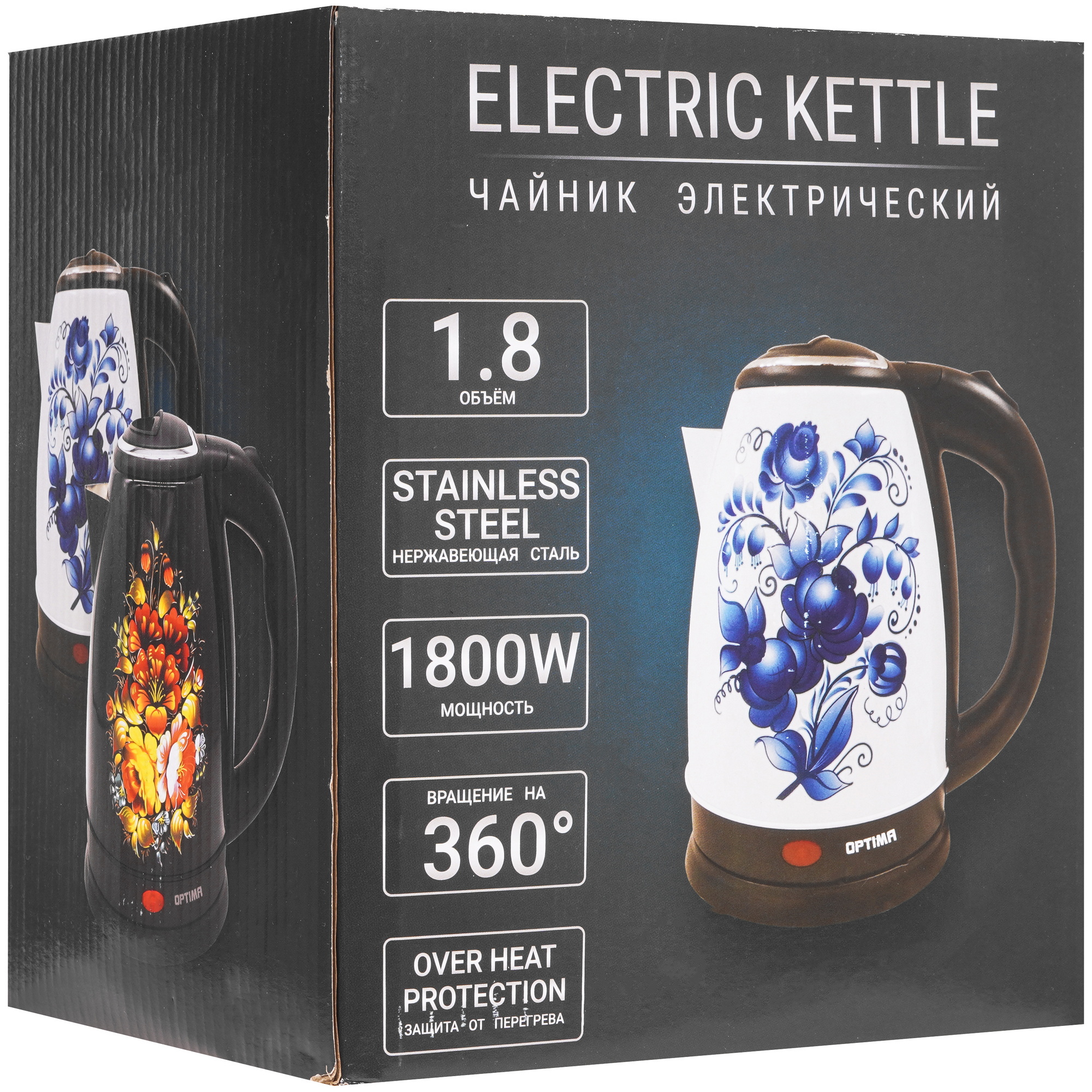 9208661 Электрочайник OPTIMA EK-1801GZ белый STDN-0087845 - Вид №6