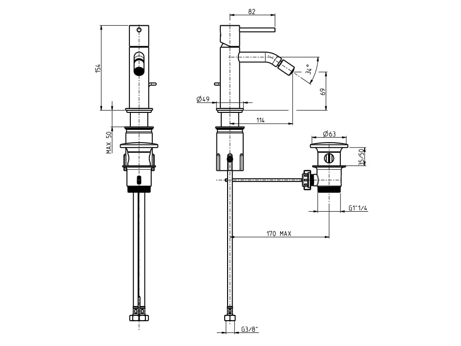 Смеситель для биде с одной ручкой Rubinetterie Frattini Pepe XL ARCH-00088833 - Вид №13