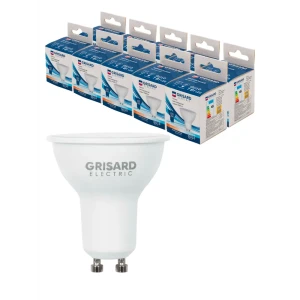 Набор ламп светодиодных Grisard Electric PAR16 GU10 7Вт 4000К 220В GRE-002-0087 GU10 176–264 В 7 Вт спот матовая 630 Лм нейтральный белый свет 10 шт