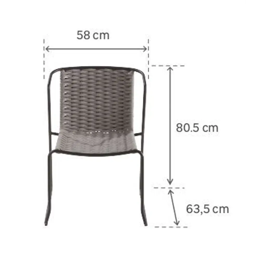 Стул Naterial Livia 63.5x80.5x58 см алюминий/текстиль цвет темно-серый STLM-2009281 - Вид №14