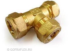 Тройник труба-труба-труба 15*15*15мм Flexible hose Россия