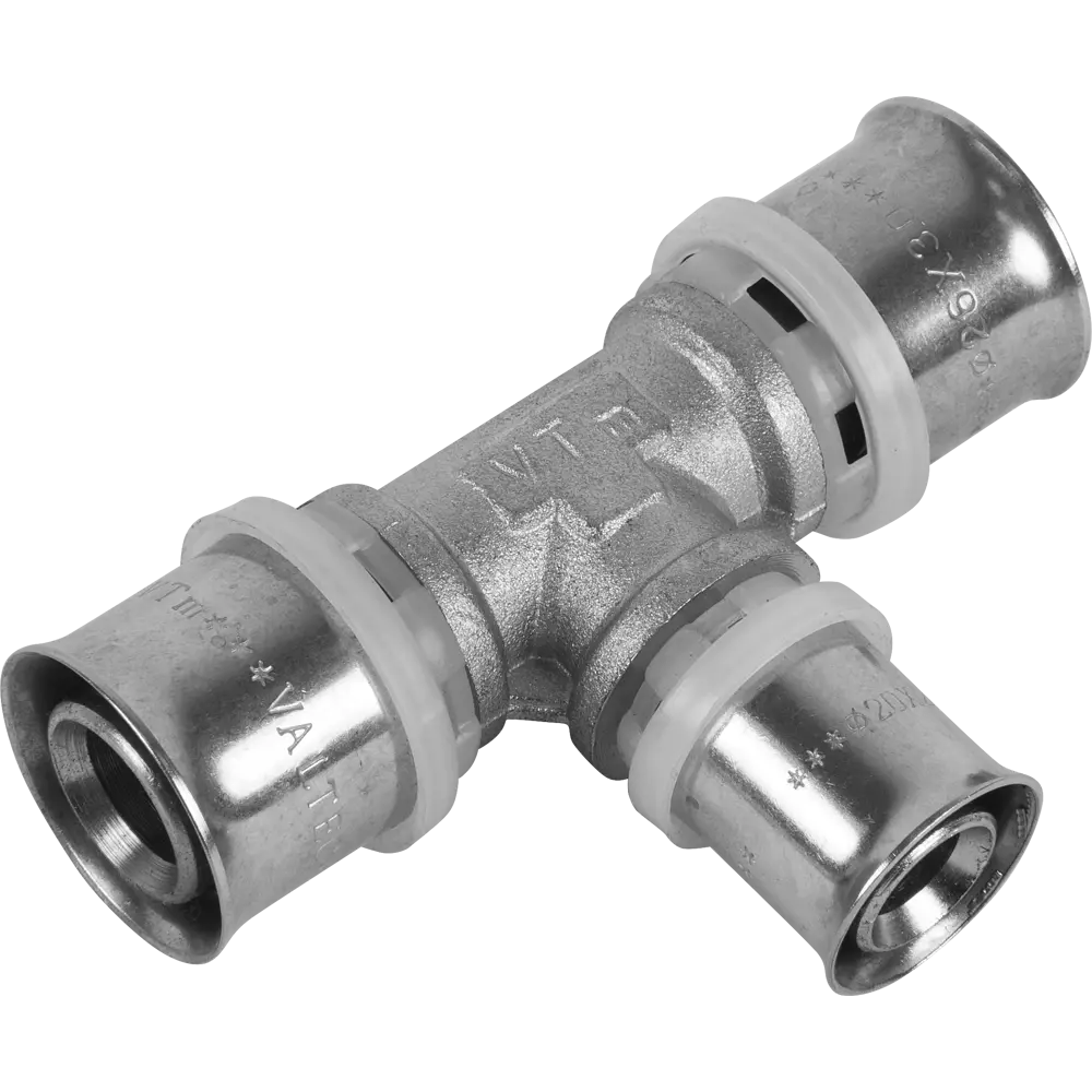 Тройник переходной Valtec 26x20x26 мм никелированная латунь VTM.231.N.262026 STLM-2079514