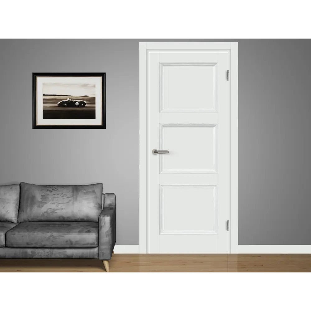 Комплект двери Трилло глухая 90x200 см Hardflex белый с добором 100 мм МАРИО РИОЛИ STLM-2124113 - Вид №1