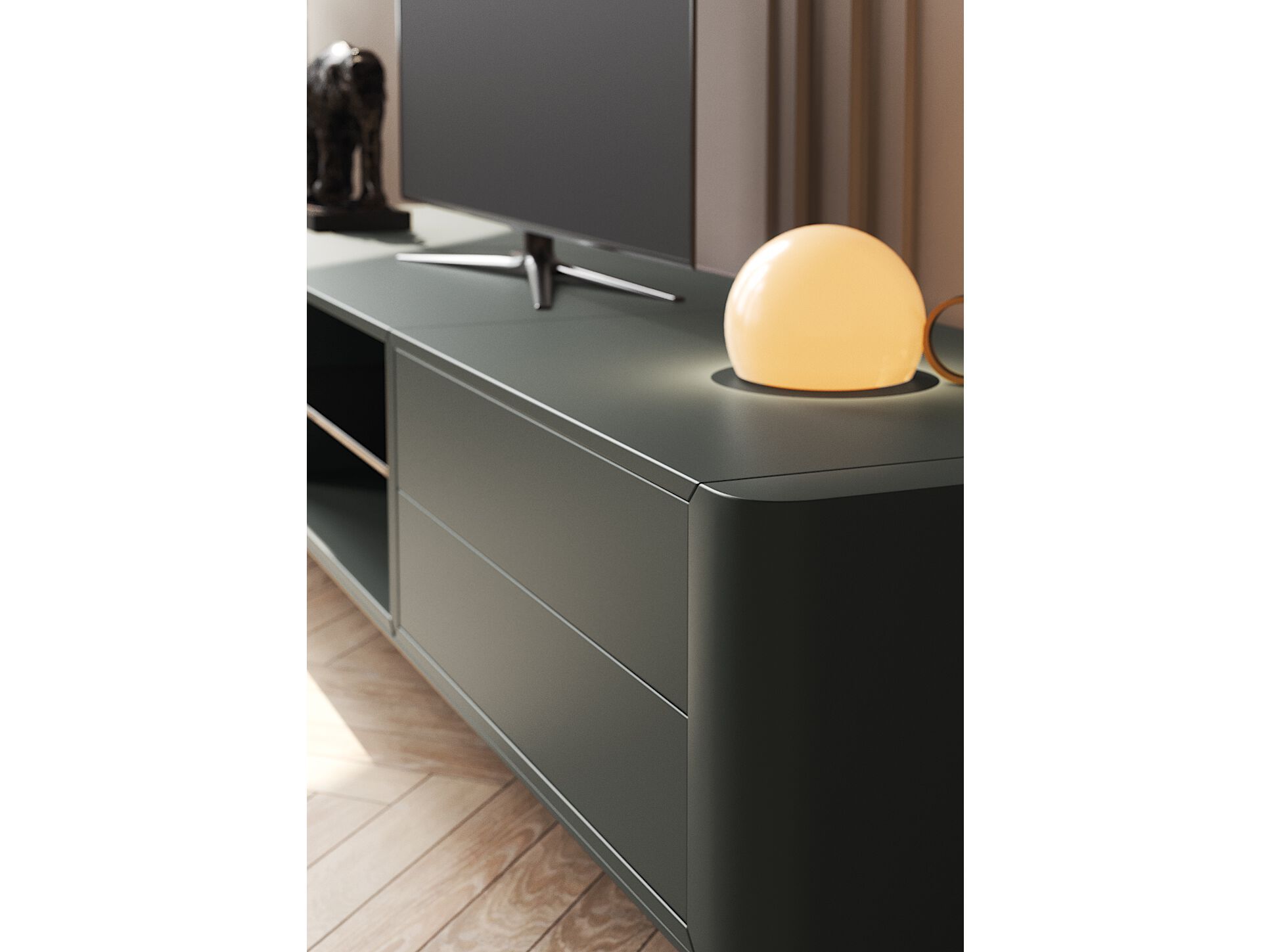 Низкий деревянный шкаф для телевизора с ящиками PRADDY Natur ARCH-00073772 - Вид №5