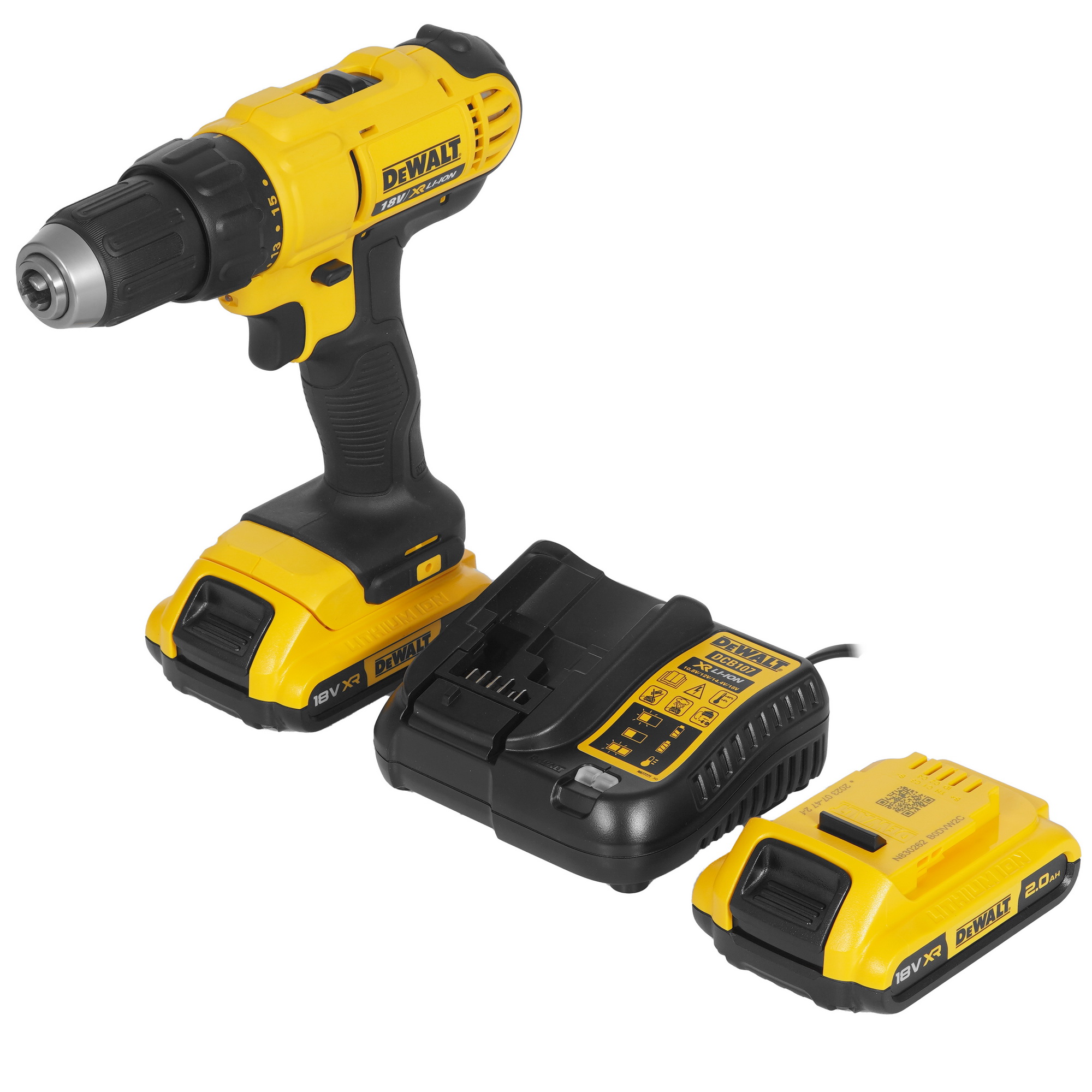 Дрель-шуруповерт DeWalt DCD771D2-KS XR FLEXVOLТ 18/54V 5437796 STDN-0069673 - Вид №1
