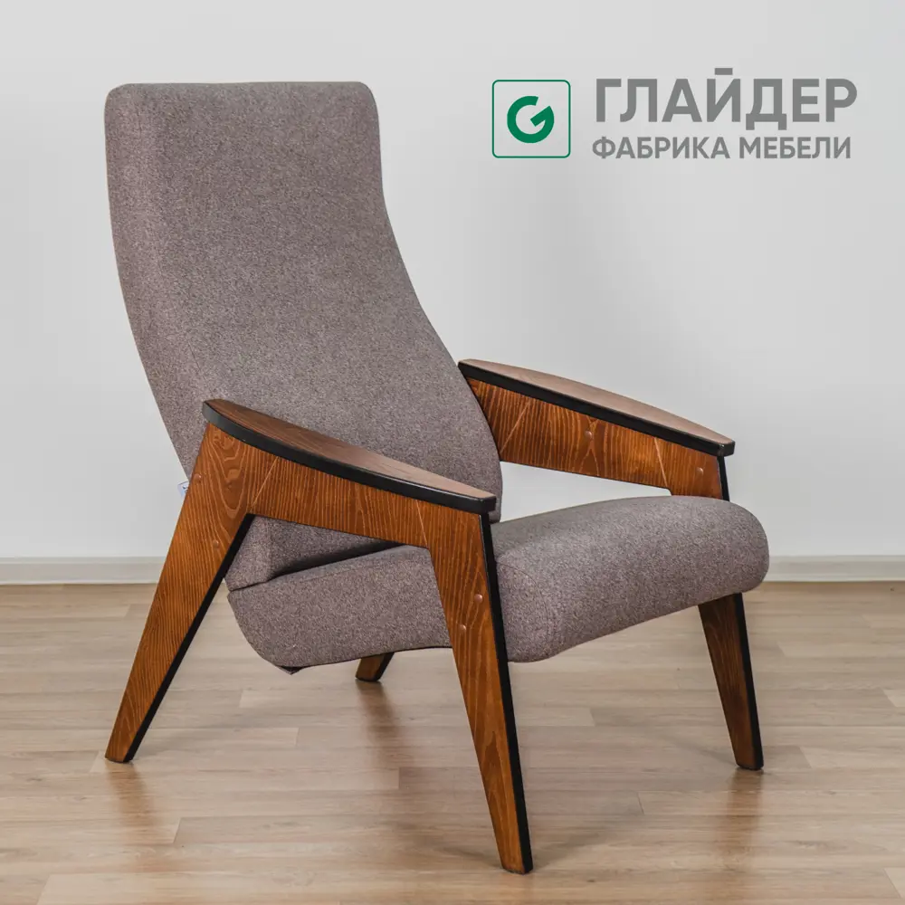 Кресло Glider Браво м 66x96x78 см шенилл цвет lunar forest, венге